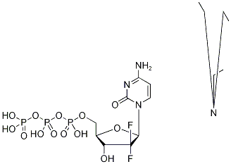 2'-Deoxy-2',2'-difluorocytidine 5'-(Tetrahydrogen Triphosphate)-13C,15N2 Di(N,N-diethylethanaMine) 结构式