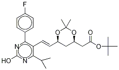 tert-Butyl-7-[4-(4-fluorophenyl)-6-isopropyl-2-hydroxypyrimidin-5-yl]-(3R,5S)-isopropylidene-(E)-6-heptenoate 结构式