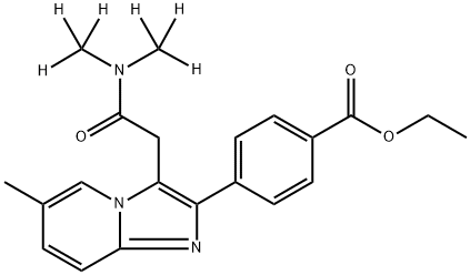 Zolpidem Phenyl-4-carboxylic Acid Ethyl Ester-d6 结构式