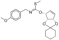 (1R,2R,3R)-3-[N-(4-Methoxybenzyl)imidomethylthiomethoxy]-1,2-dihydroxy-4-cyclopropene 1,2-Cyclohexyl Ketal 结构式