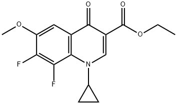1-环丙基-6-甲氧基-7,8-二氟-4-氧代-1,4-二氢-3-喹啉羧酸乙酯 结构式