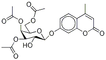 4-甲基香豆素基-3,4,6-三-氧-乙酰基-Β-D-吡喃半乳糖苷 结构式