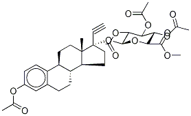 3,2’,3’,4’-Tetraacetyl Ethynyl Estradiol 17--D-Glucuronide Methyl Ester 结构式