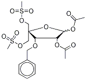 1,2-Di-O-acetyl-3-O-benzyl-4-C-MesylMethyl-5-O-Mesyl-D-ribofuranose 结构式