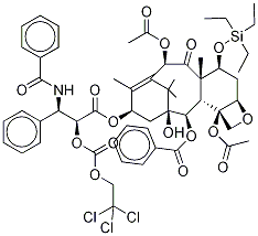 (αR,βS)-β-(BenzoylaMino)-α-[[(2,2,2-trichloroethoxy)carbonyl]oxy]-benzenepropanoic Acid (2aR,4S,4aS,6R,9S,11S,12S,12aR,12bS)-6,12b-Bis(acetyloxy)-12-(benzoyloxy)-2a,3,4,4a,5,6,9,10,11,12,12a,12b-dodecahydro-4-O-(triethylsilyl)-11-hydroxy-4a,8,13,13-tetraMethyl-5-oxo-7,11-Methano-1H-cyclodeca[3,4]benz[1,2-b]oxet-9-yl Ester 结构式