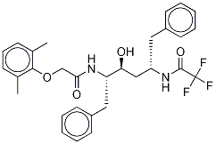 (2S,3S,5S)-2-(2,6-Dimethylphenoxyacetyl)amino-3-hydroxy-5-trifluromethylcarbonylamino-1,6-diphenylhexane. 结构式