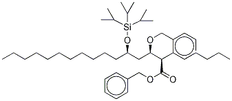 Benzyl (2S,3S,5S)-2-Hexyl-3-benzyloxy-5-(triisopropylsilyloxy)hexadecanoate 结构式