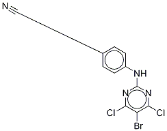 4-[(5-Bromo-4,6-dichloro-2-pyrimidinyl)amino]benzonitrile-13C3 结构式