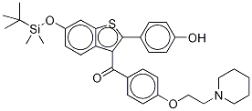 6-tert-ButyldiMethylsilyl-4'-hydroxy Raloxifene-d4 结构式