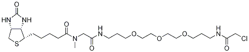 N'-(13-ChloroacetaMido-4,7,10-trioxatridecanyl)-N-Methyl-N-biotinylglycinaMide 结构式