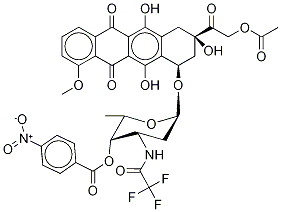 N-Trifluoroacetyl-4'-nitobenzoate-8-(2-acetyloxy) Doxorubicin 结构式