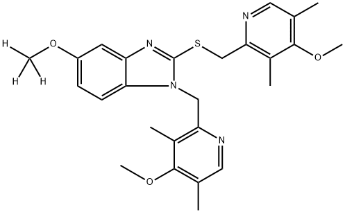 N-(4-METHOXY-3,5-DIMETHYL-2-PYRIDINYL)METHYL OMEPRAZOLE-D3 SULFIDE 结构式