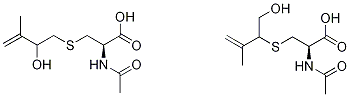 (R,S)-N-Acetyl-S-(2-hydroxy-3-Methyl-3-buten-1-yl)-L-cysteine +
(R,S)-N-Acetyl-S-[1-(hydroxyMethyl)-2-Methyl-2-propen-1-yl)-L-cysteine
(Mixture) 结构式