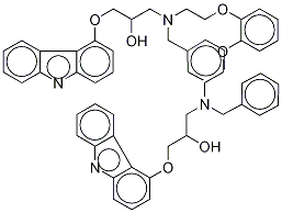 3,3-{2,2-[1,2-Phenylenebis(oxy)]bis(ethane-2,1-diyl)}bis(N-benzylazanediyl)bis(1-(9H-carbazol-4-yloxy)propan-2-ol) 结构式