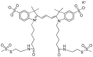 CYANINE 3 BISFUNCTIONAL MTSEA DYE, POTASSIUM SALT 结构式