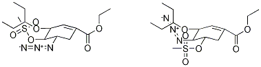 (3R,4S,5S)-4-Azido-3-(1-ethylpropoxy)-5-[(methylsulfonyl)oxy]-1-cyclohexene-1-Carboxylic Acid Ethyl Ester + (3R,4S,5S)-5-Azido-3-(1-ethylpropoxy)-4-[(methylsulfonyl)oxy]-1-cyclohexene-1-Carboxylic Acid Ethyl Ester (Mixture of Isomers) 结构式