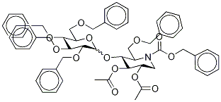 2,3-O-Acetyloxy-2',3',4',6,6'-penta-O-benzyl-4-O-D-glucopyranosyl N-Benzyloxycarbonyl-deoxynojiriMycin (α/β Mixture) 结构式