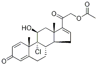 9-Chloro-11β,21-dihydroxy-pregna-1,4,16-triene-3,20-dione 21-Acetate 结构式