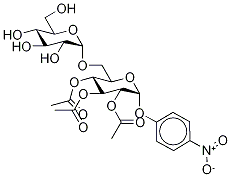 4-Nitrophenyl 2,3,4-Tri-O-acetyl-6-O-α-D-glucopyranosyl-α-D-glucopyranoside 结构式