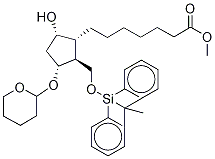 (1R,2S,3R,5S)-2-(tert-Butyldiphenylsilyloxy)methyl-5-hydroxy-3-tetrahydropyranyloxy-cyclopentaneheptanoic Acid Methyl Ester (Mixture of Diastereomers) 结构式