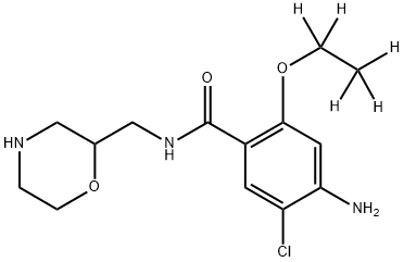 Des-4-fluorobenzyl Mosapride-d5 结构式