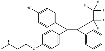 N-Desmethyl-4-hydroxy Tamoxifen-d5 (1:1 E/Z Mixture) 结构式