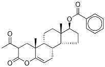 (17β)-2-(Acetyl-13C)-17-(benzoyloxy)-4-oxaandrost-5-en-3-one 结构式