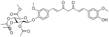 4-[(1E,6E)-7-(4-Hydroxy-3-Methoxyphenyl)-3,5-dioxo-1,6-heptadien-1-yl]-2-Methoxyphenyl β-D-Glucopyranosiduronic Acid Triacetate Methyl Ester 结构式