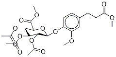 4-(2-Carboxyethyl Methyl Ester)-2-Methoxyphenyl 2,3,4-Triacetyl-β-D-glucopyranosiduronic Acid Methyl Ester 结构式