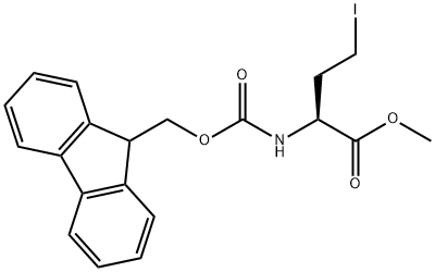 (S)-2-((((9H-芴-9-基)甲氧基)羰基)氨基)-4-碘丁酸甲酯 结构式