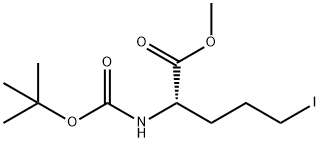 (S)-2-((叔丁氧基羰基)氨基)-5-碘戊酸甲酯 结构式