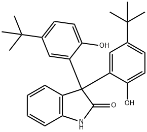 3,3-双(5-(叔丁基)-2-羟基苯基)二氢吲哚-2-酮 结构式