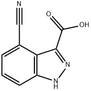 4-CYANO-3-(1H)INDAZOLE CARBOXYLIC ACID 结构式