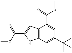 6-TERT-BUTYLINDOLE-2,4-DICARBOXYLIC METHYL ESTER 结构式