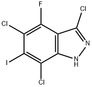 3,5,7-TRICHLORO-4-FLUORO-6-IODO 1H-INDAZOLE 结构式