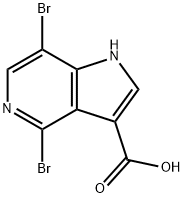 4,7-二溴-1H-吡咯并[3,2-C]吡啶-3-羧酸 结构式