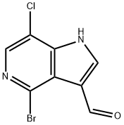 4 - 溴-7 - 氯-5 - 氮杂吲哚-3 - 甲醛 结构式