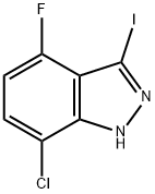 7-CHLORO-4-FLUORO-3-IODO (1H)INDAZOLE 结构式