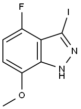 4-FLUORO-3-IODO-7-METHOXY (1H)INDAZOLE 结构式