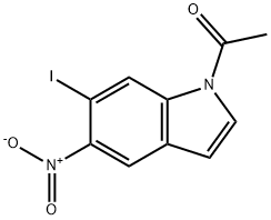 1-ACETYL-6-IODO-5-NITROINDOLE 结构式