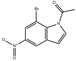 1-(7-溴-5-硝基-1H-吲哚-1-基)乙酮 结构式