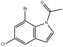 1-(7-溴-5-氯-1H-吲哚-1-基)乙酮 结构式