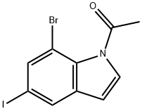 1-ACETYL-7-BROMO-5-IODOINDOLE 结构式