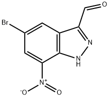 5-BROMO-7-NITRO-1H-INDAZOLE-3-CARBOXALDEHYDE 结构式