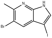 5-溴-3-碘-6-甲基-1H-吡咯并[2,3-B]吡啶 结构式