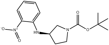 (R)-3-(2-硝基-苯基氨基)-吡咯烷-1-羧酸叔丁基酯 结构式