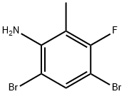 4,6-二溴-3-氟-2-甲基苯胺 结构式