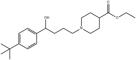 1-[4-[4-叔丁基苯基]-4-羟基丁基]-4-哌啶羧酸乙酯 结构式