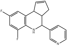 (3aR,9bS)-6,8-difluoro-4-(pyridin-3-yl)-3a,4,5,9b-tetrahydro-3H-cyclopenta[c]quinoline 结构式