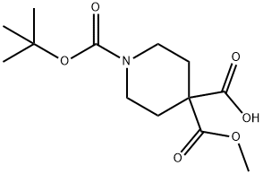 Piperidine-1,4,4-tricarboxylic acid 1-tert-butyl ester 4-Methyl ester 结构式